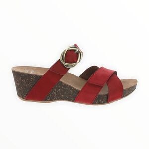 Dansko Sandals Susie Milled Nubuck Slide Red Size EU 39 US 8.5 9